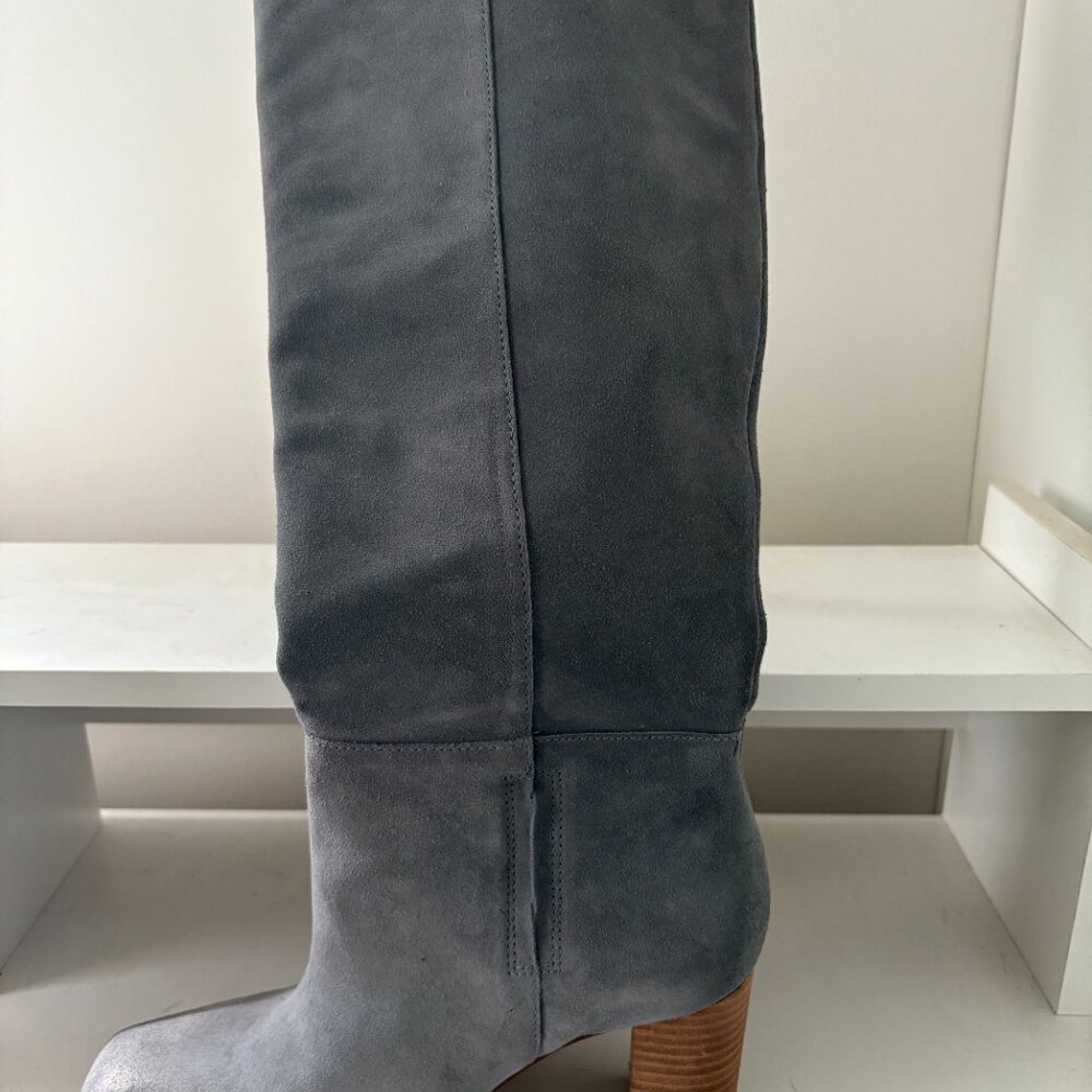 Sam Edelman Suede Olly Knee High Boots, 9.5, Grey - Picture 6 of 9
